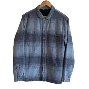 Travis Mathew Shaket Men’s Towner Grey Button Front Sherpa Lined Shirt Jacket